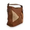 Sac à Main Patchwork Mélanie Paris Camel | Design Multi-Textures Élégant