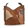 Sac à Main Patchwork Mélanie Paris Camel | Design Multi-Textures Élégant