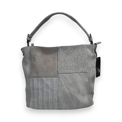 Bolsa de mão patchwork Mélanie Paris cinza