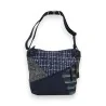 Sac bandoulière patchwork bleu marine élégant - Design unique Mélanie Paris