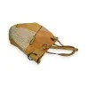 Bolsa de mão patchwork texturizada mostarda multi-materiais | Moda Tendência