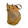 Sac à main patchwork texturé moutarde multi-matières | Mode Tendance