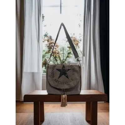 Bolsa Tiracolo Urban Canvas Cinza