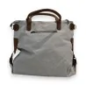 Bolso de Mano Vintage Italiano de Lona Blanco Roto - Diseño Estrella Artigianale 1978