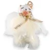 Portachiavi Gatto Shabby Chic | Accessorio Moda Romantico in Tulle e Pizzo