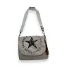 Bolsa tiracolo Urban Star em lona off-white