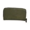 Melanie Paris Khaki Wallet | Elegant Silver Openwork Pattern