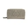 Melanie Paris Beige Wallet with Silver Openwork Pattern