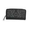 Cartera Negra Mélanie Paris con Diseño Calado Plateado