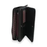 Elegant Black Wallet with Silver Openwork Pattern | Melanie Paris