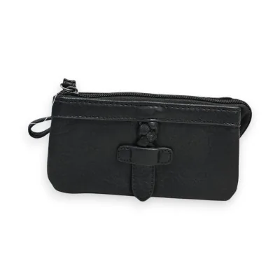 Schwarze Melanie Paris Mehrtaschen-Geldbörse
