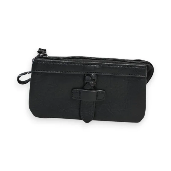 Melanie Paris Black Multi-Pocket Wallet
