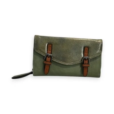 Cartera Mélanie Paris Verde Almendra Reversible