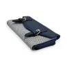 Elegantes Portemonnaie aus zwei Materialien in Marineblau | Modeaccessoire für Damen
