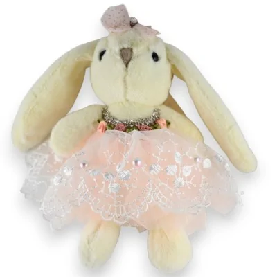 Schlüsselanhänger Shabby-Hase creme