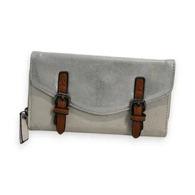 Cartera Mélanie Paris Elegante Beige y Plateada
