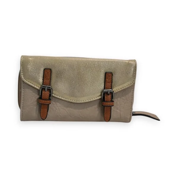 Elegante Geldbörse Mélanie Paris Taupe & Gold