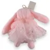 Chaveiro Coelho Rosa Shabby Chic | Acessório de Moda Romântico 20cm