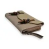Portefeuille femme élégant Mélanie Paris en simili cuir taupe et doré | Mode Tendance