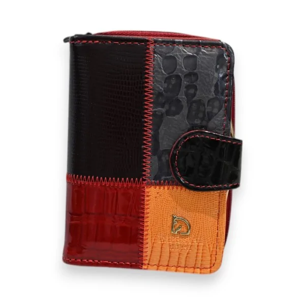 Premium Leather Tricolor Patchwork Wallet