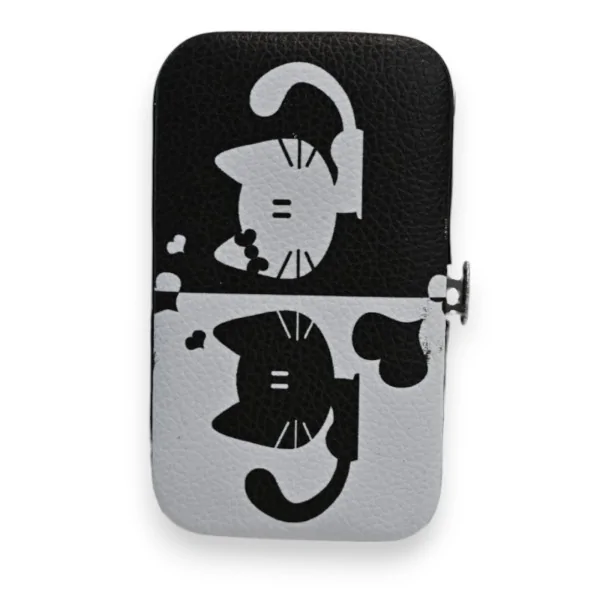 Kit de Manicure Gato Preto e Branco 6 Peças