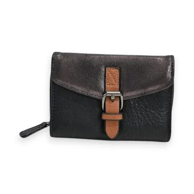 Melanie Paris Black Compact Wallet