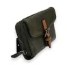 Khaki Compact Wallet with Camel Strap | Mélanie Paris Collection