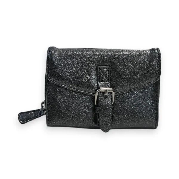 Portefeuille Compact Mélanie Paris Noir Brillant