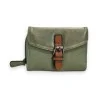 Melanie Paris Compact Wallet in Almond Green