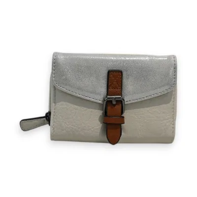 Carteira Compacta Mélanie Paris Prata-Creme