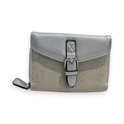 Portafoglio Mélanie Paris Bicolore Argento e Beige