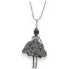 Collana Bambola in Pizzo Grigio Articolata