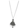Collana Bambola Articolata in Pizzo Grigio | Gioiello Elegante di Bigiotteria