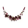 Collier Floral Elena Bordeaux | Bijou Fantaisie Élégant | Mode Tendance