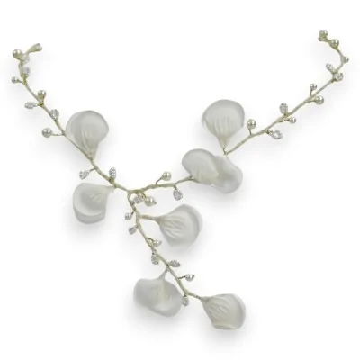 Collana Petali di Rosa Bianca - Elegante Accessorio da Sposa