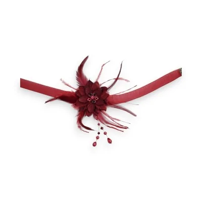 Gargantilha Floral Bordeaux Elegância