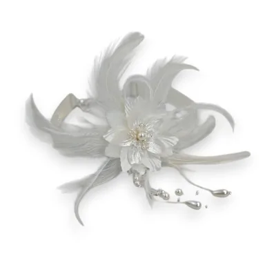 Tour de Cou Floral Blanc Perle