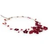 Collana Farfalle Incantate | Girocollo Floreale Bordeaux per Cerimonia