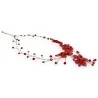Collier Floraline Rouge - Bijou Floral Artisanal en Métal Doré et Perles