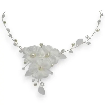 Collier Fleurs tissu et...