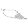 Blumen-Halskette aus Stoff und Perlen für Hochzeiten | Eleganter Modeschmuck