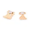 Broche magnético gato vista trasera, dos pequeños discos magnéticos plateados en cabeza y pecho, sin aguja, metal rose gold resp