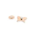 Rose gold butterfly brooch reverse: front piece and round magnetic disc, pin-free fastening