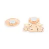 Cat family brooch reverse: rose-gold front and round magnetic disc, pin-free fastening