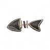 Spilla pesce oro rosa con strass neri, contorno oro rosa, magnetica, 7,5 cm