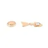 Gold fishbone brooch reverse: rose-gold front piece and round magnetic disc, pin-free fastening