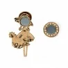 Broche Aimantée Fillette Vintage Années 50 | Bijou Rétro Chapeau Coloré