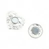 Spilla magnetica doppio cuore, nero bianco opale 4,5cm | Mode Tendance