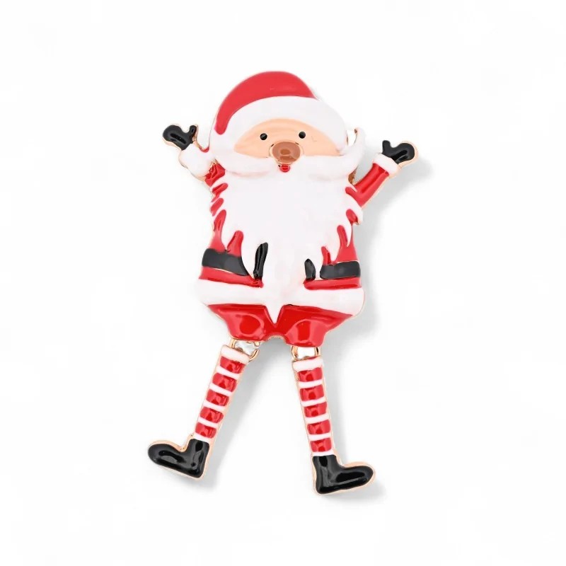 Broche Aimantée Père Noël - Bijou Festif de Noël Émaillé