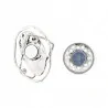 Back view of the watercolour stone statement brooch with polished silver wires and circular magnet disc